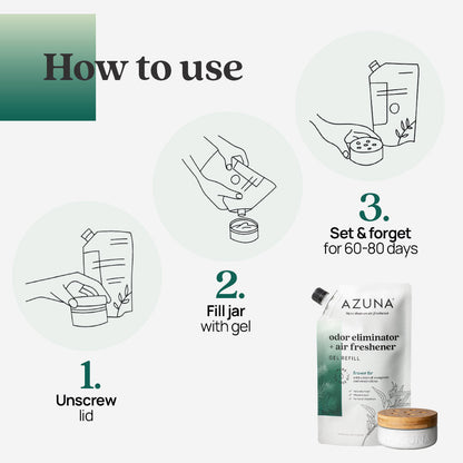 Azuna Odor Eliminator Gel Refill Fraser Fir 24oz